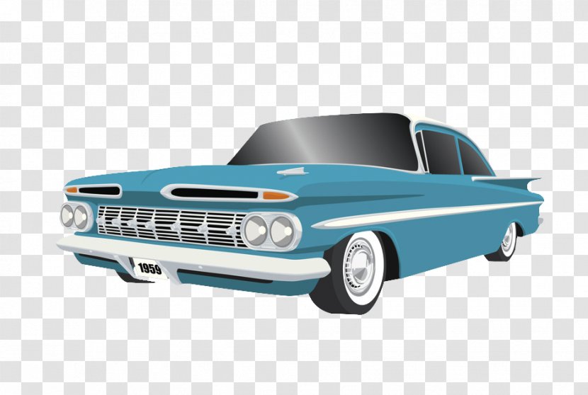 Car Chevrolet Impala Bel Air Nomad - Cartoon - Vintage Cars Transparent PNG