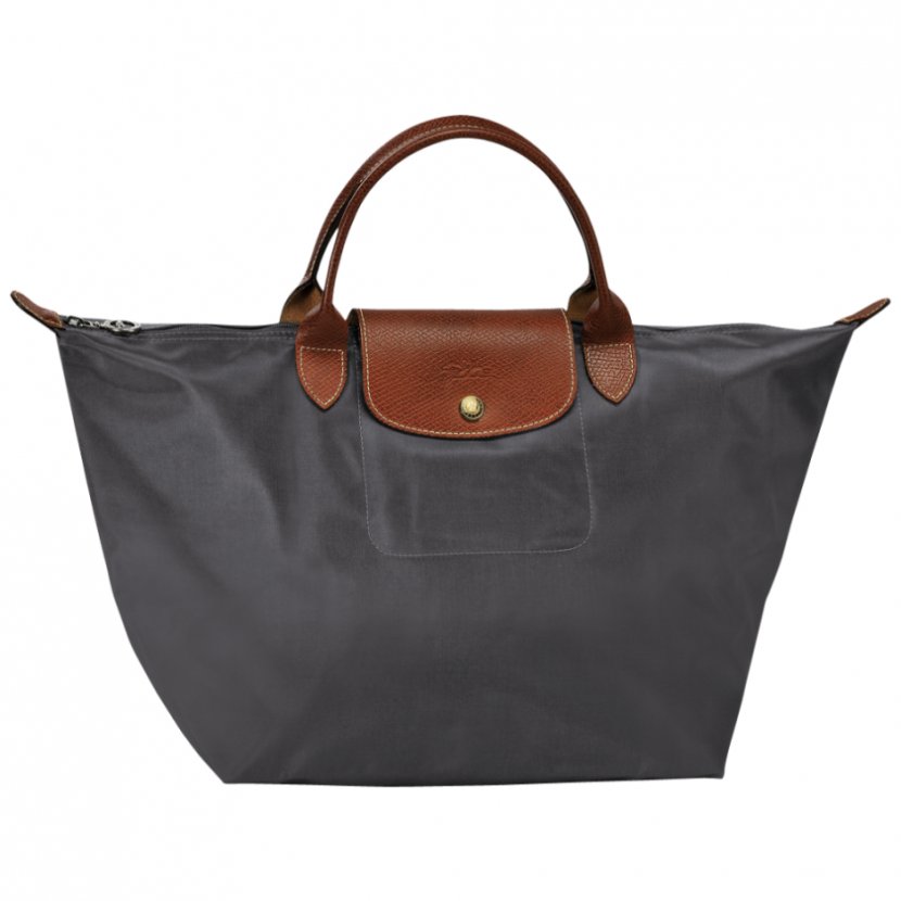 Handbag Longchamp Le Pliage Medium Nylon Top Handle Tote Bag - Leather Transparent PNG