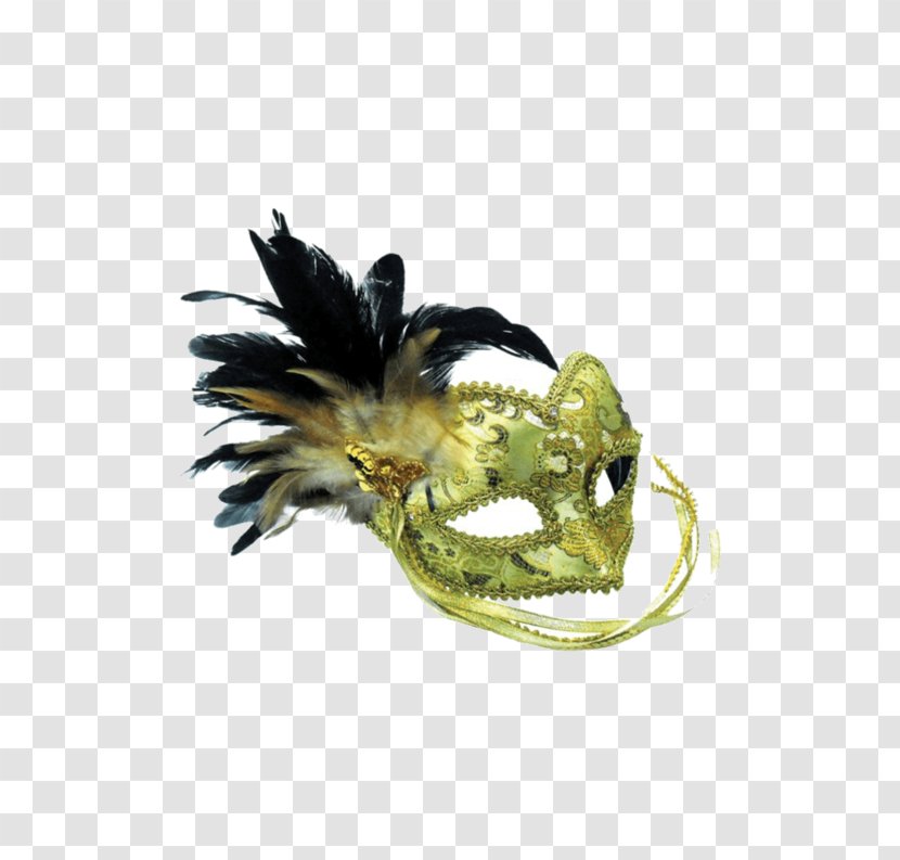Black Mask Masquerade Ball Costume Blindfold - Feather - Carnival Transparent PNG