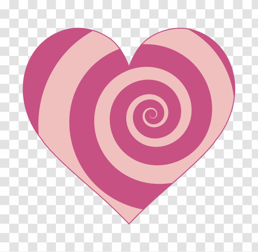Swirl-shaped Heart Pink. - Cartoon Transparent PNG