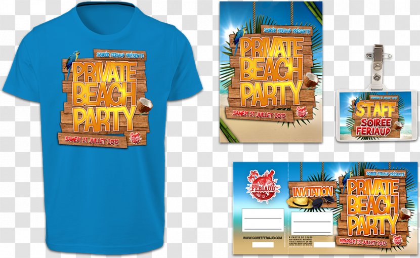 T-shirt Sleeve Material Outerwear - Brand - Beach Party Flyer Transparent PNG