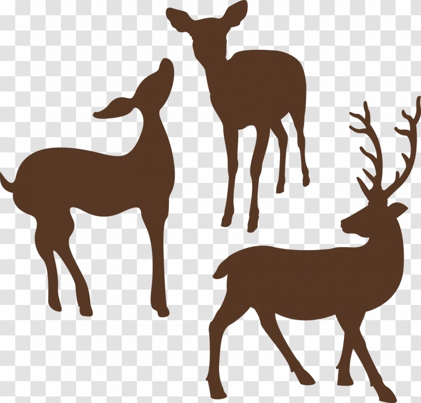 Deer Silhouette Clip Art - Fauna - Animal Silhouettes Transparent PNG