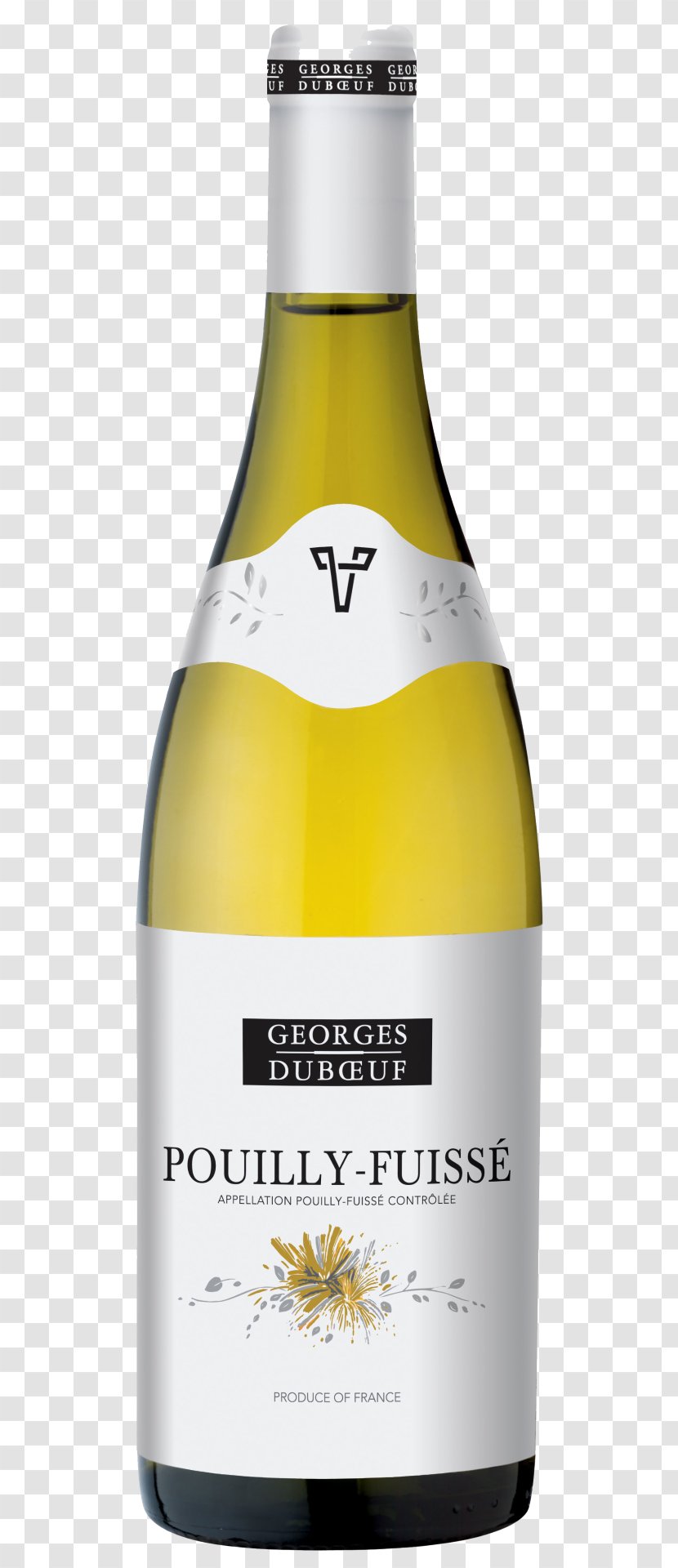 Pouilly-Fuissé AOC Beaujolais White Wine - Bottle - Nv Transparent PNG