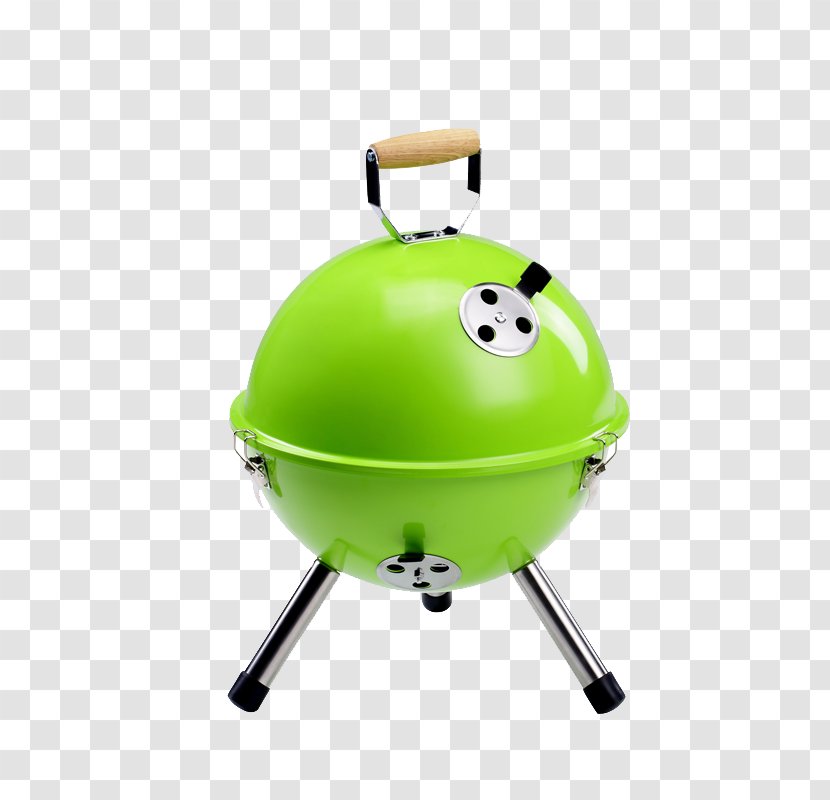 Barbecue Grilling Charcoal Kugelgrill Hibachi - Round Steak - Green Outdoor Grill Transparent PNG
