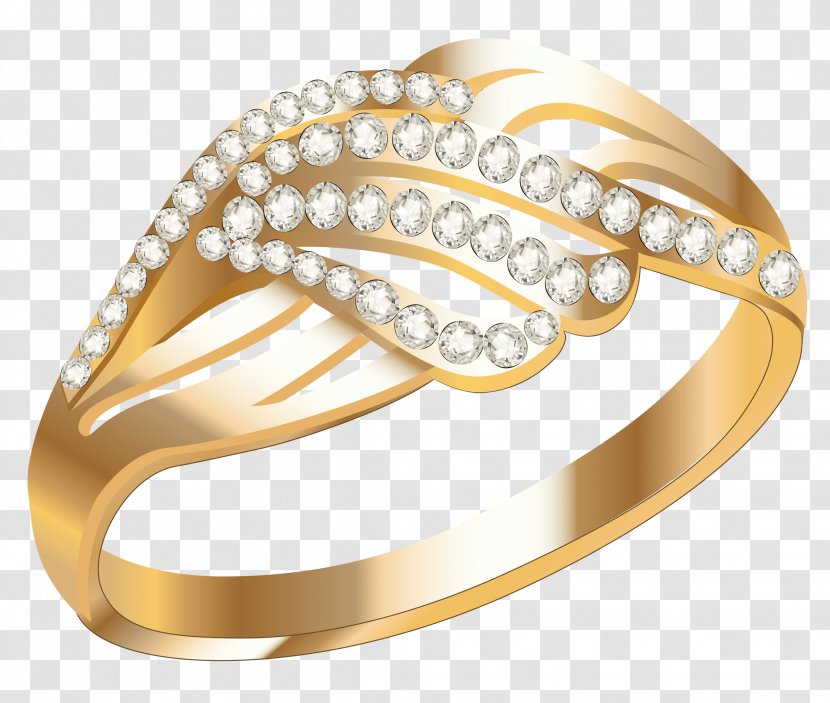 Earring Jewellery Wedding Ring - Gold Transparent PNG