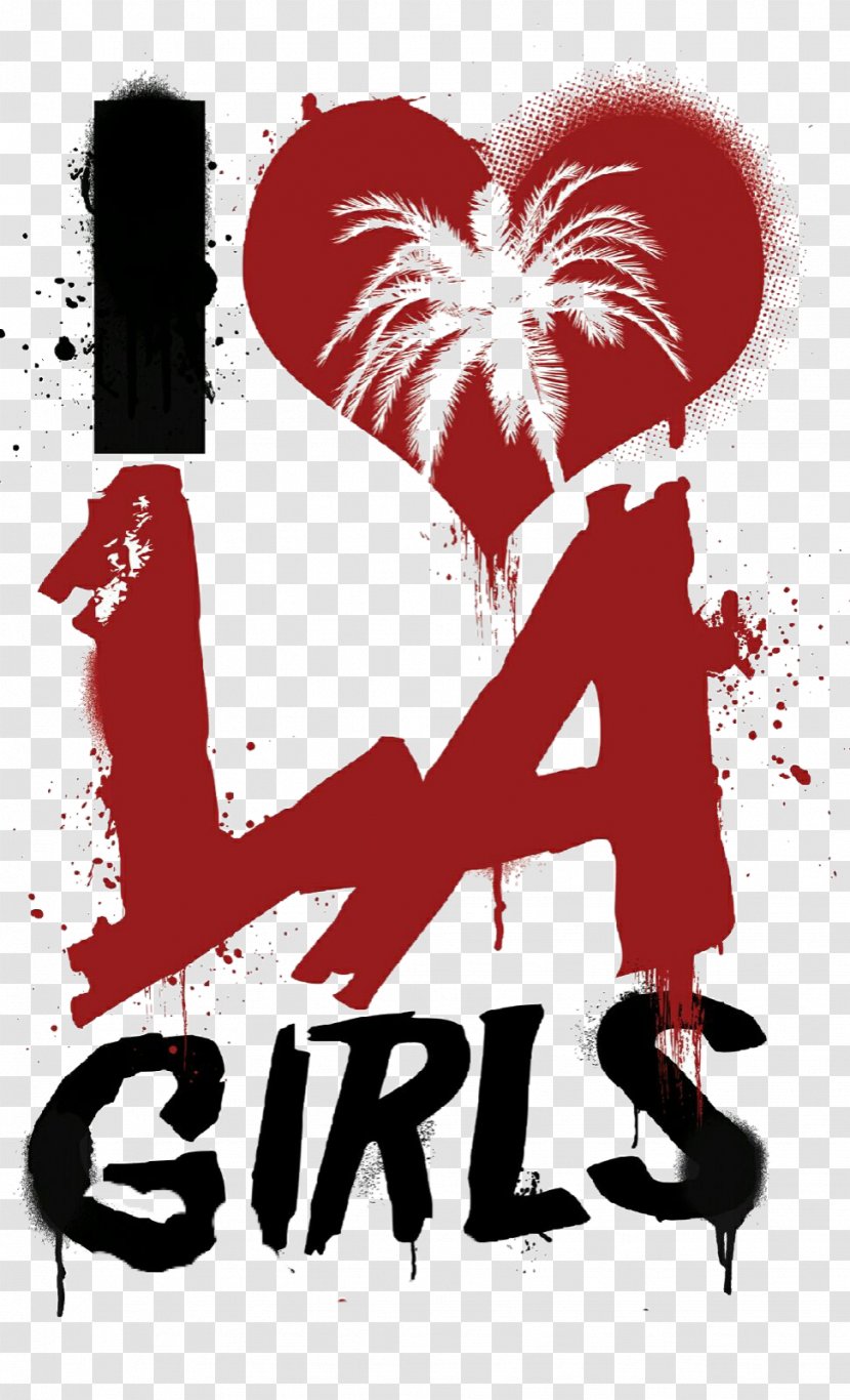 T-shirt Hoodie LA Girls I Love L.A. - Silhouette Transparent PNG