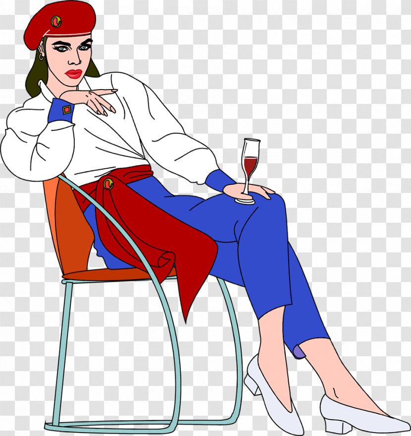 Sitting Woman Wine Clip Art - Tree Transparent PNG