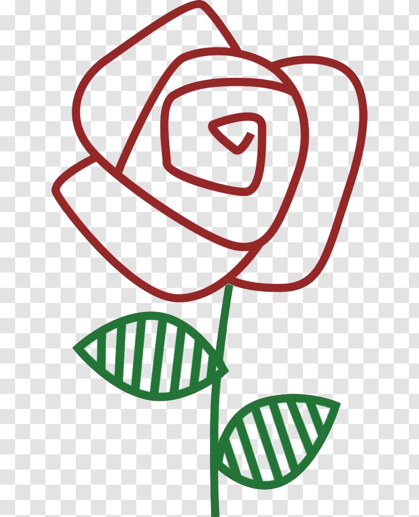 Stroke Flower Ink Brush Beach Rose Red - Symbol - Stick Figure Transparent PNG