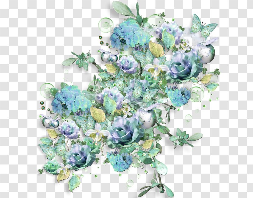 Floral Design Painting - Blue Transparent PNG