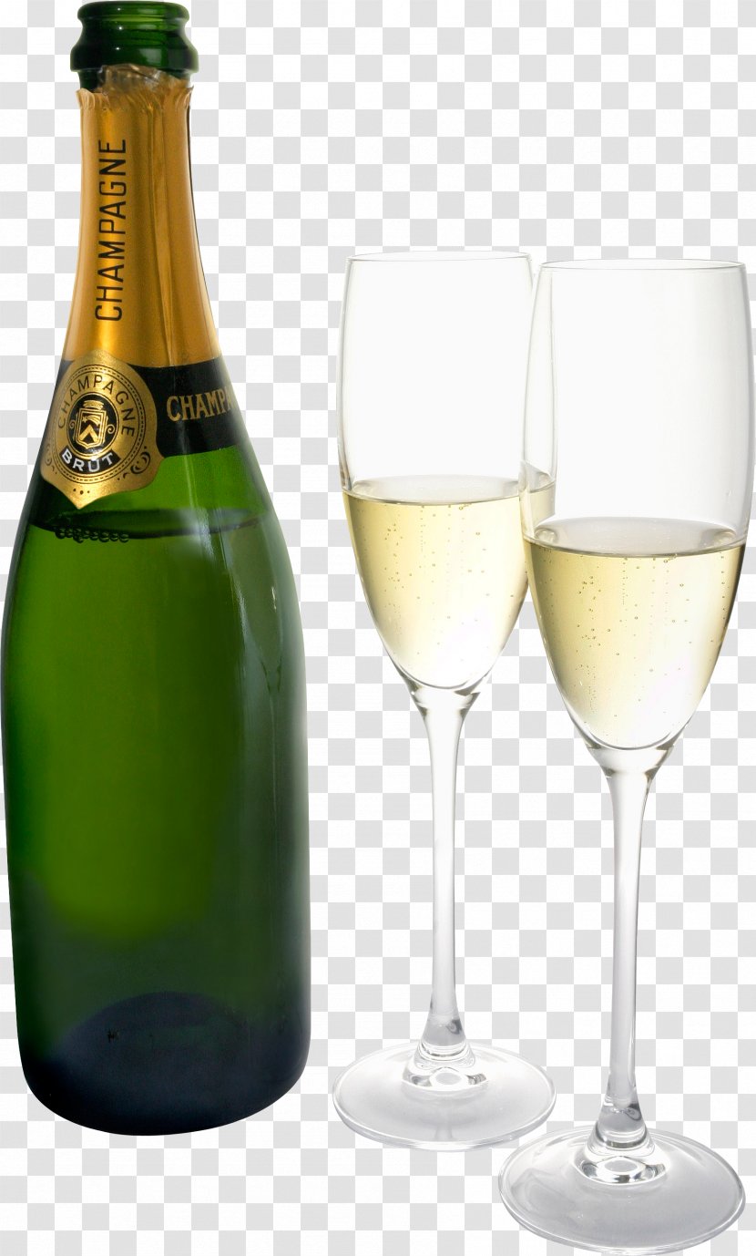 Champagne Glass Wine Bottle Transparent PNG