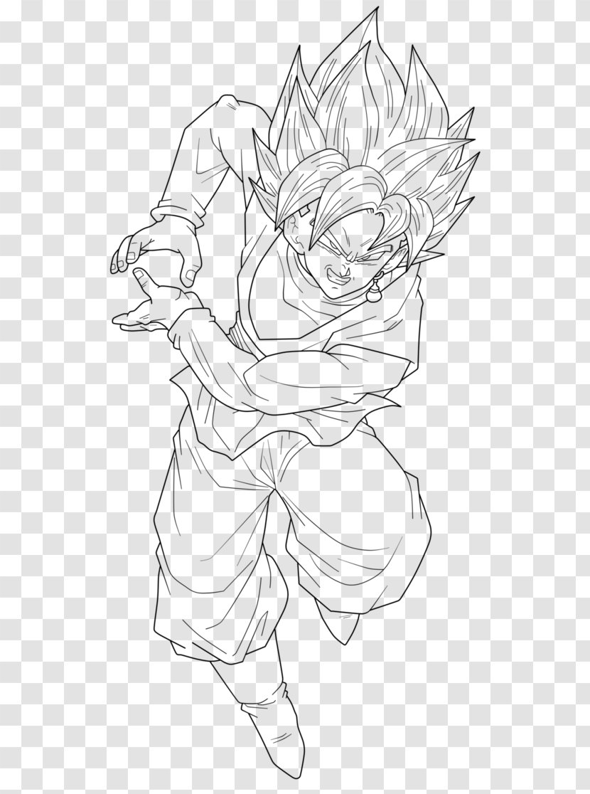 Goku Black Gohan Vegeta Goten - Figure Drawing - Lineart Vector Transparent PNG