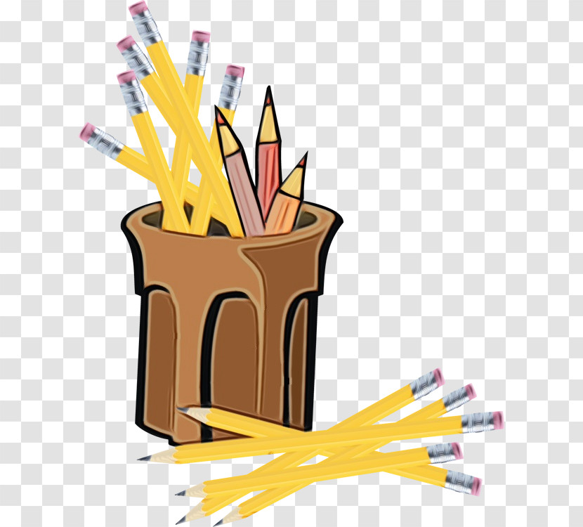 Yellow Pencil Line Meter Transparent PNG