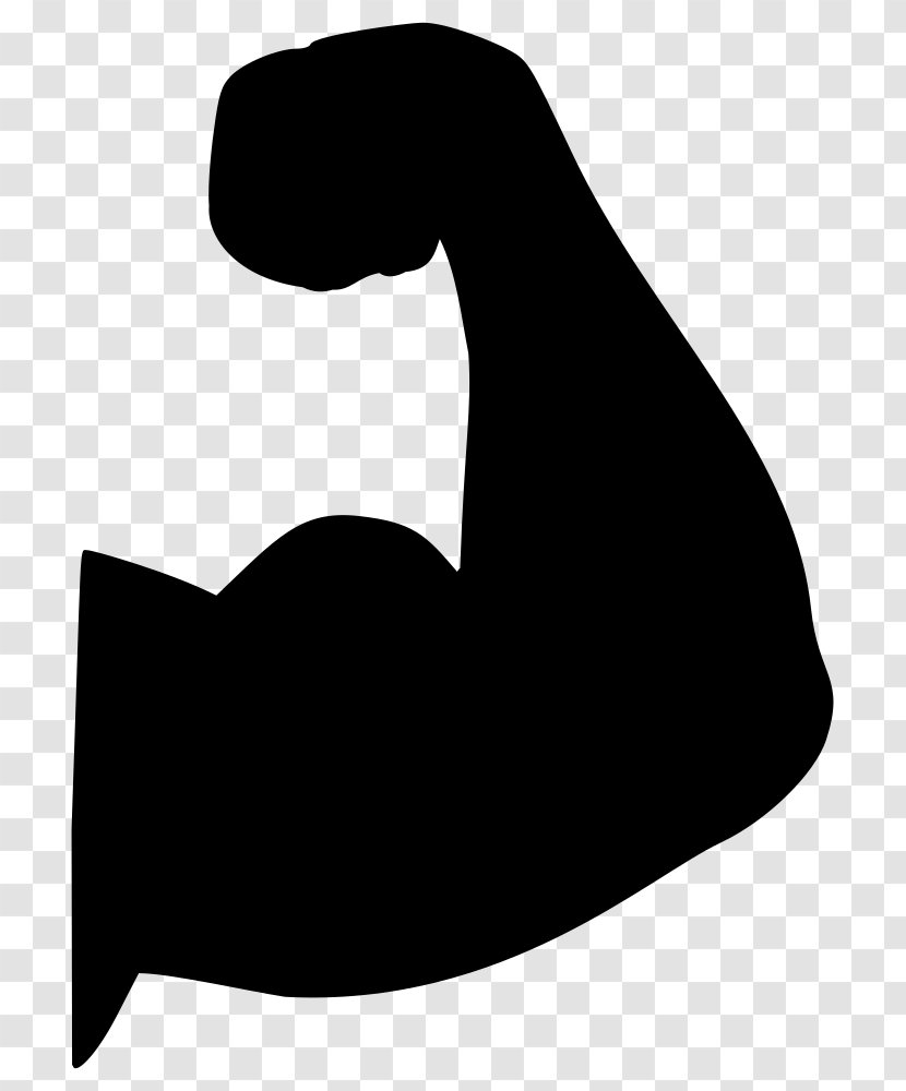 Biceps Muscle Clip Art - Black And White - Strong Man Transparent PNG