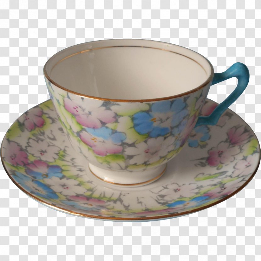 Coffee Cup Saucer Porcelain Bone China Teacup - Serveware - Hand Painted Crown Transparent PNG