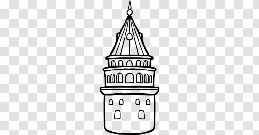 Line Art Monochrome Photography - Galata Tower Transparent PNG