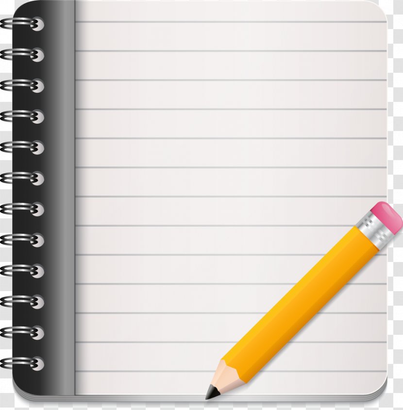 Paper Notebook Pencil - Office Supplies - Vector Book Transparent PNG