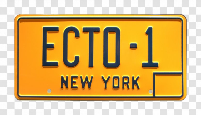 Vehicle License Plates Car Ecto-1 Slimer Hearse - Yellow Transparent PNG