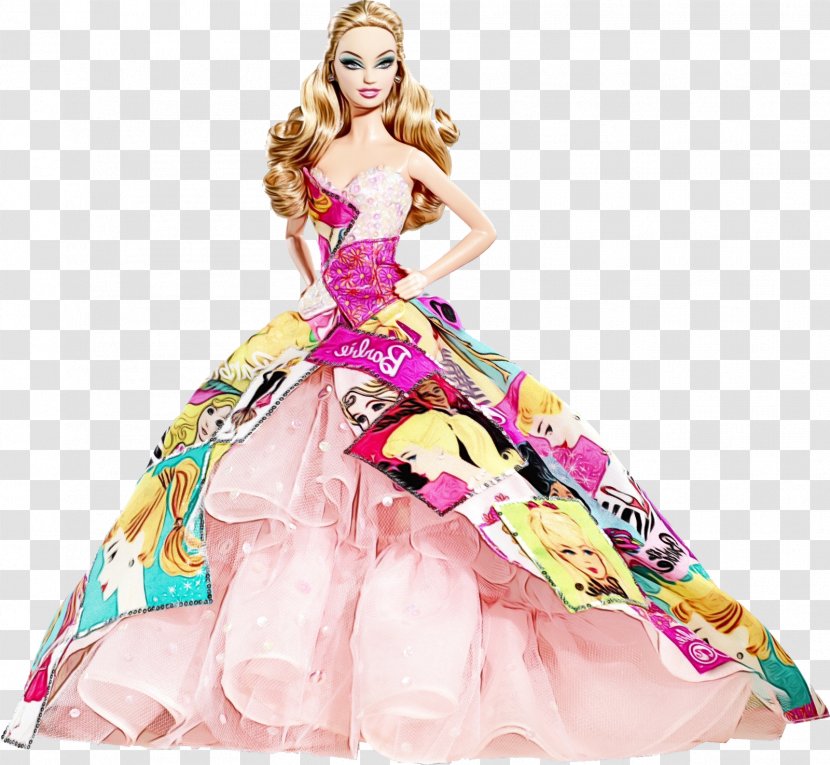 Barbie Background - Watercolor - Costume Haute Couture Transparent PNG