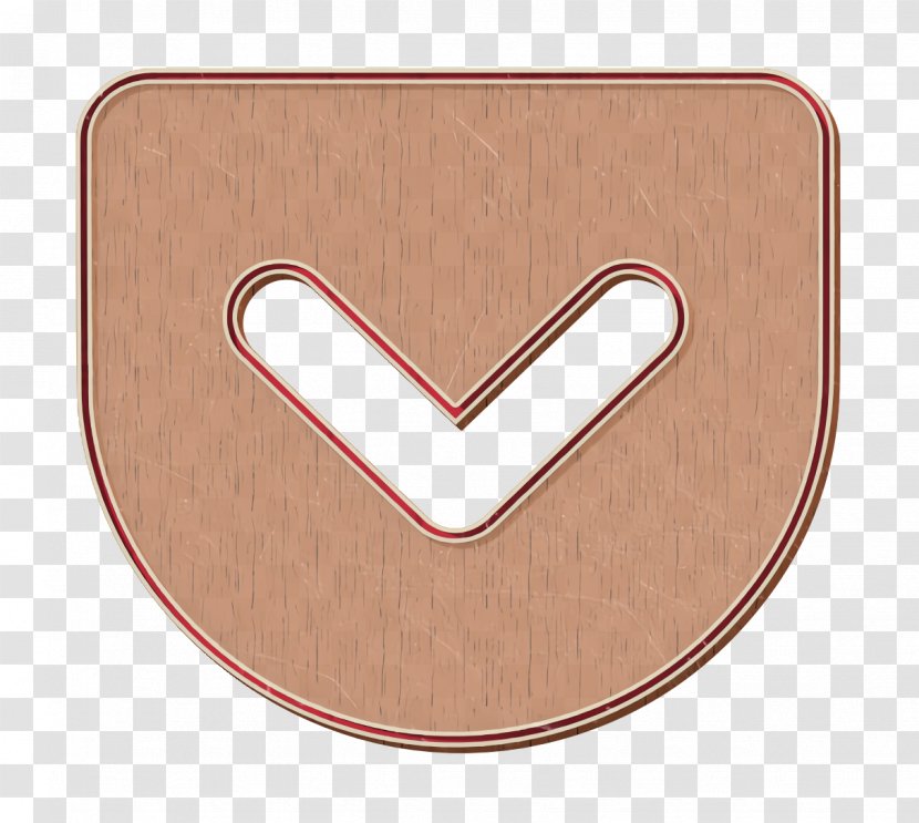 Line Icon Pocket Social - Heart - Metal Beige Transparent PNG