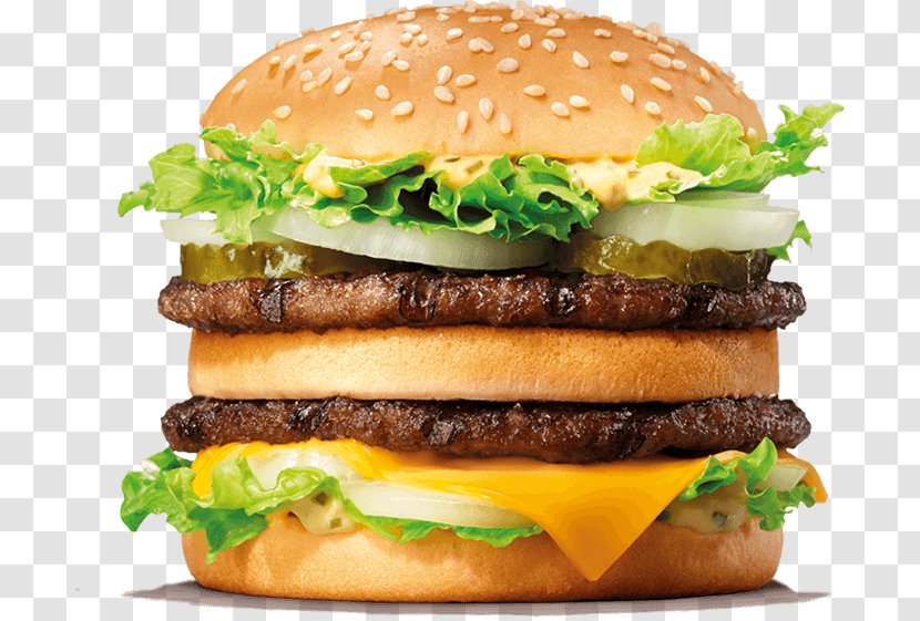 Big King Whopper Hamburger Cheeseburger Veggie Burger - Dish - Restaurant Transparent PNG