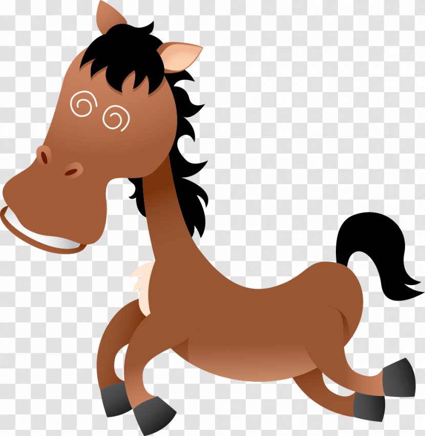 Horse Cartoon Child Learning - Play - Yun Cai Donkey Vector Transparent PNG