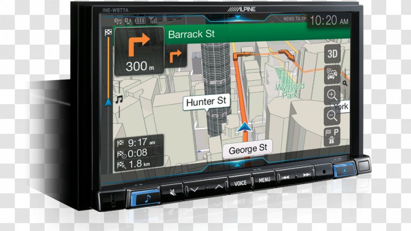 Display Device Alpine Electronics ISO 7736 Navigation Touchscreen - Iso - Exquisite Option Button Transparent PNG