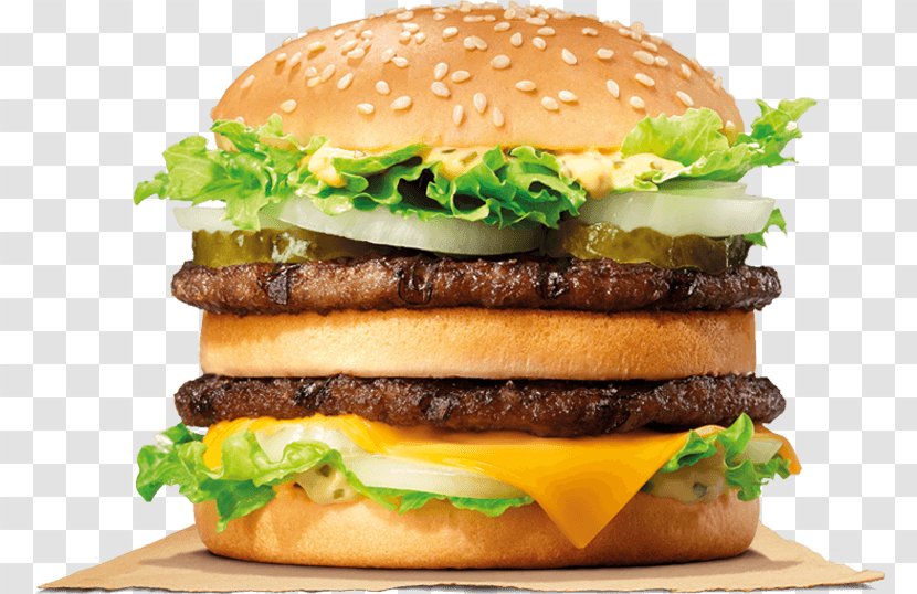 Big King Hamburger Whopper Cheeseburger French Fries - Buffalo Burger - Lamb Sliders Transparent PNG