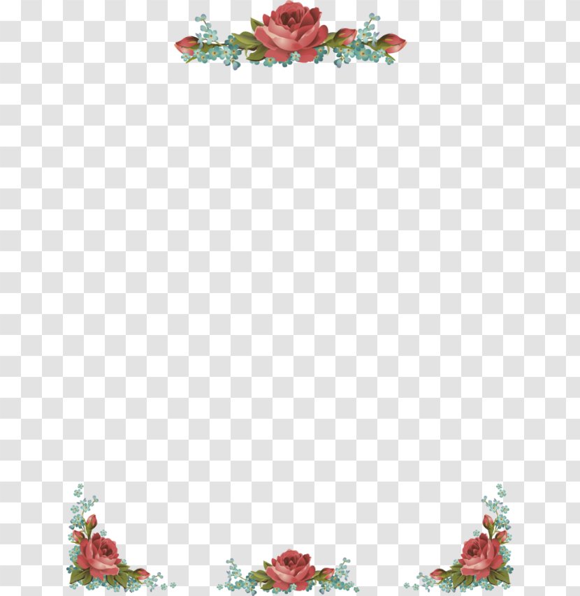 Paper Rose Flower Picture Frames Clip Art - Frame - Border Transparent PNG