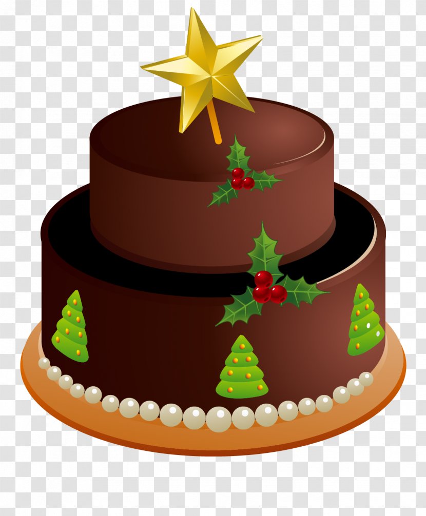 Chocolate Cake Christmas Day Black Forest Gateau - Tree - Decorating The Transparent PNG