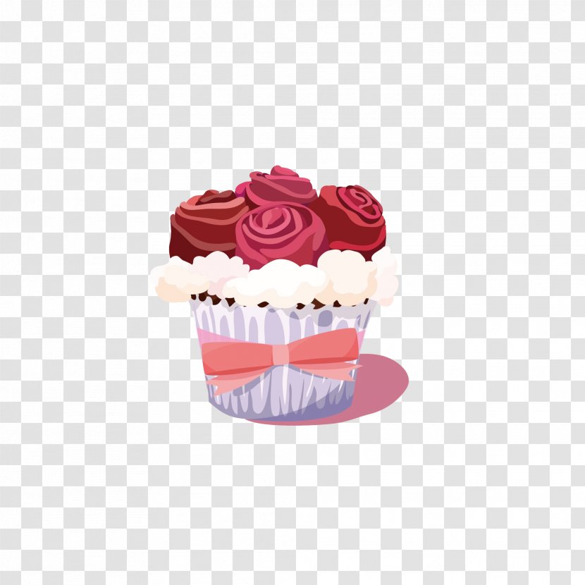 Cupcake Beach Rose Layer Cake Cream Transparent PNG