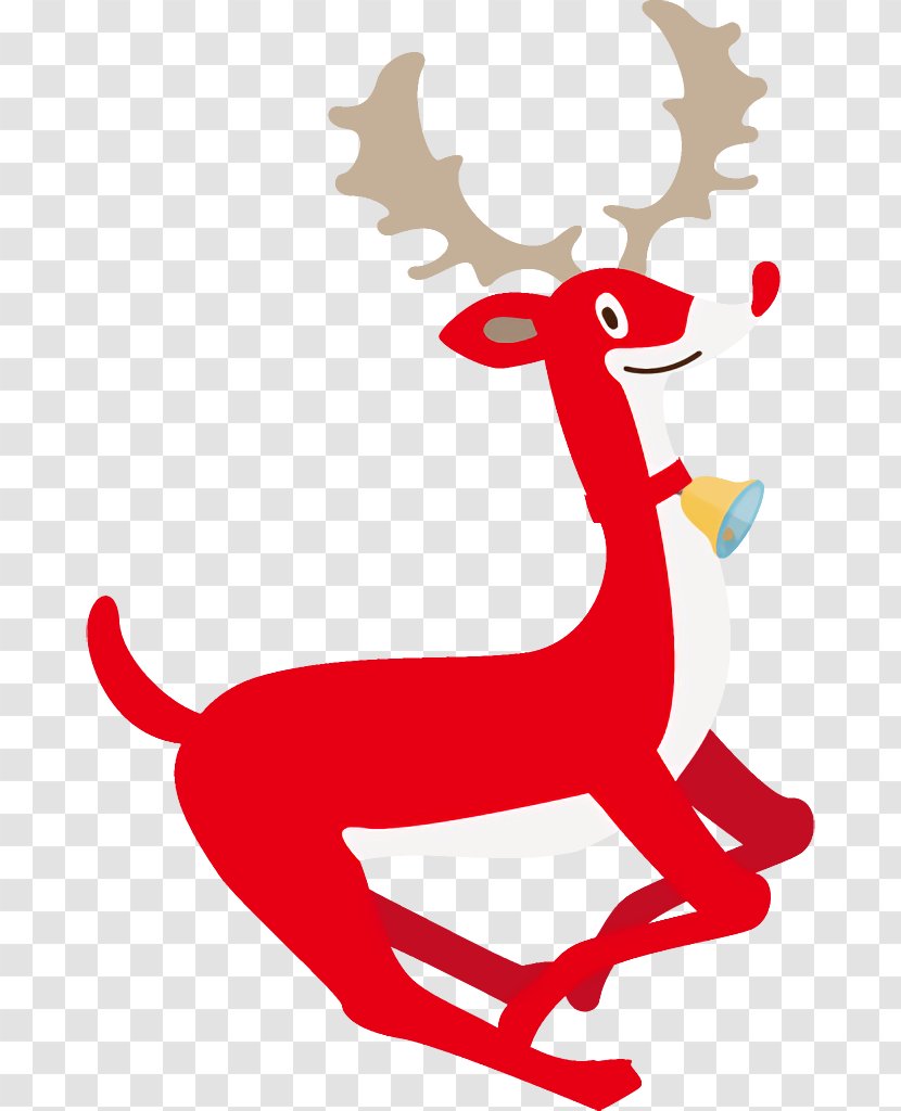Reindeer Christmas - Tail - Red Transparent PNG