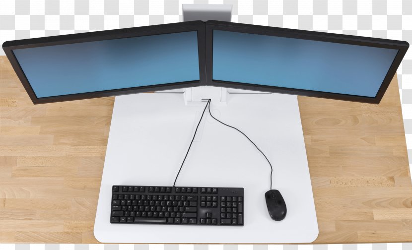 Computer Monitors Keyboard Mouse Laptop Sit-stand Desk - Technology Transparent PNG