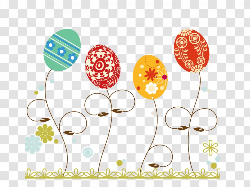 Drawing Cartoon - Flower - Easter Egg Gift Decoration Transparent PNG