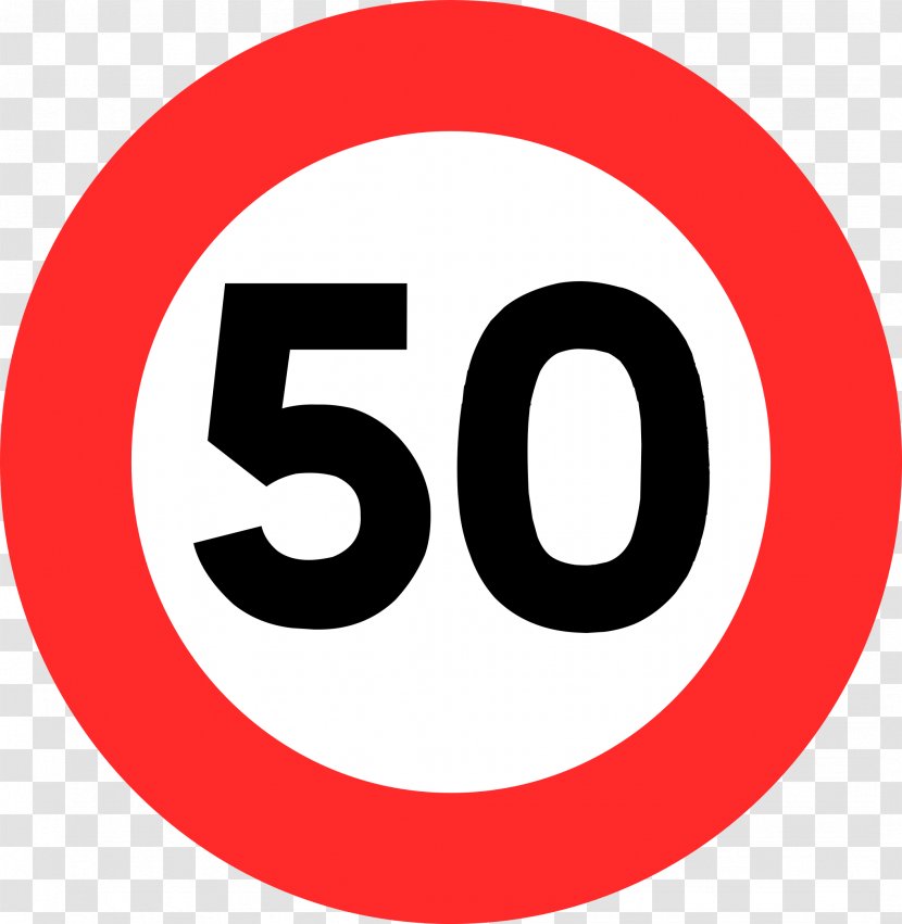 Traffic Sign Speed Limit Car Road Signs In France - Symbol - 50 Transparent PNG