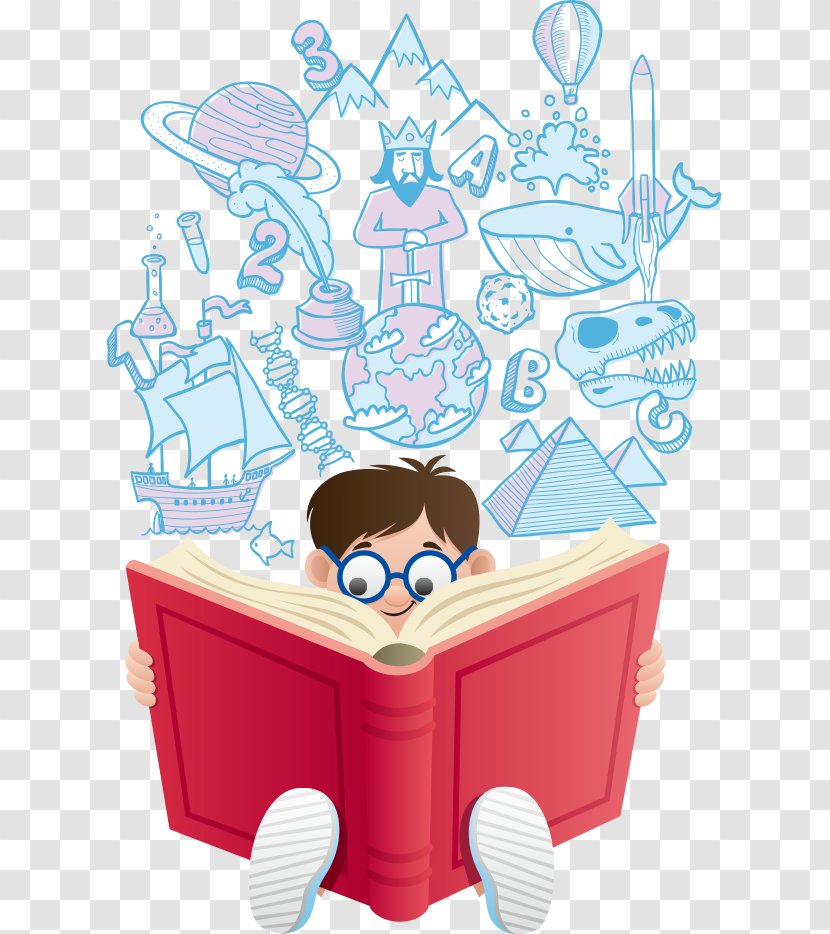 Reading Cartoon Book Illustration - Vector Child Transparent PNG