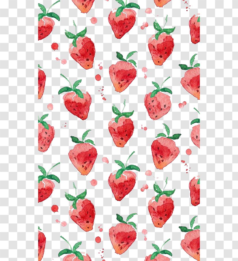Art Drawing Wallpaper - Fruit - Hand-painted Background Strawberry Transparent PNG