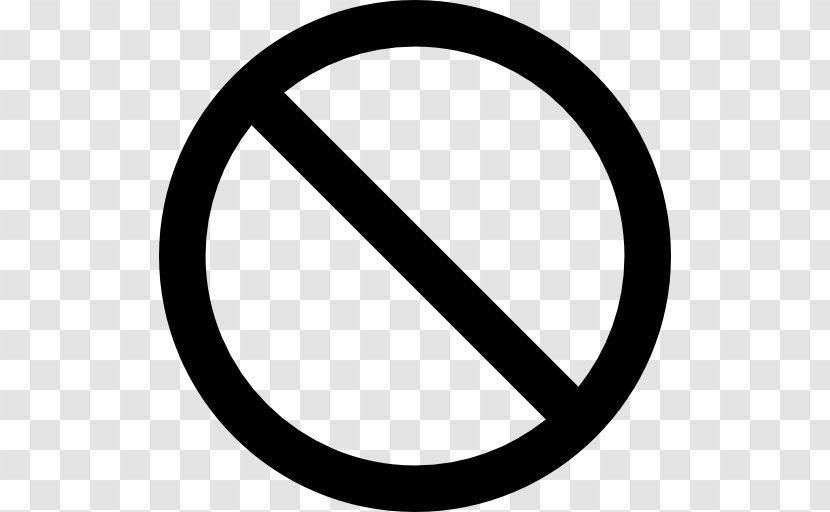 No Symbol Sign Clip Art - Black And White - Crisp Vector Transparent PNG