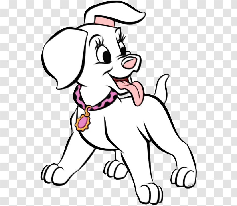 White Dog Line Art Breed Cartoon - Watercolor - Head Facial Expression Transparent PNG