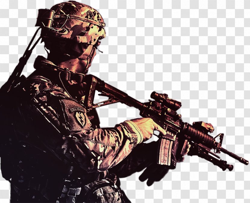 Soldier Military United States Veteran Army - Machine Gun Transparent PNG