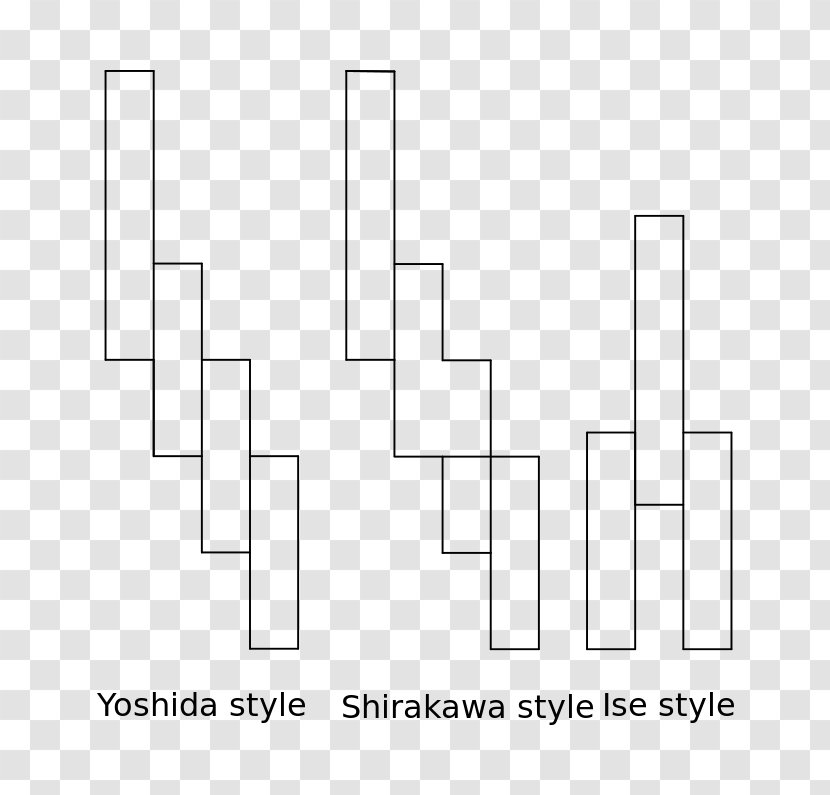 Shinto Shrine Paper Shide Shimenawa Gohei - Black And White Transparent PNG