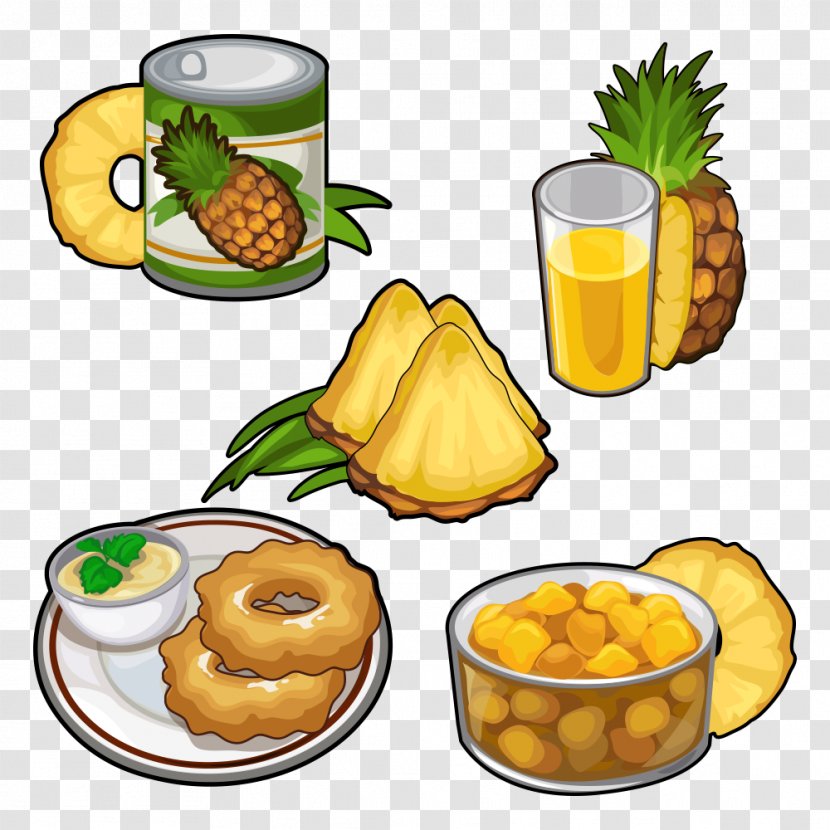 Juice Pineapple Illustration - Vegetarian Food - Cartoon Transparent PNG