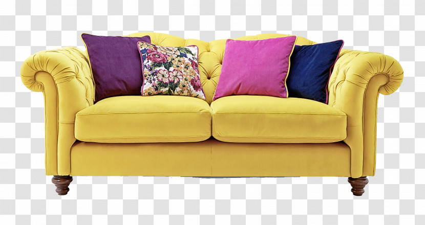 Furniture Couch Yellow Loveseat Purple Transparent PNG