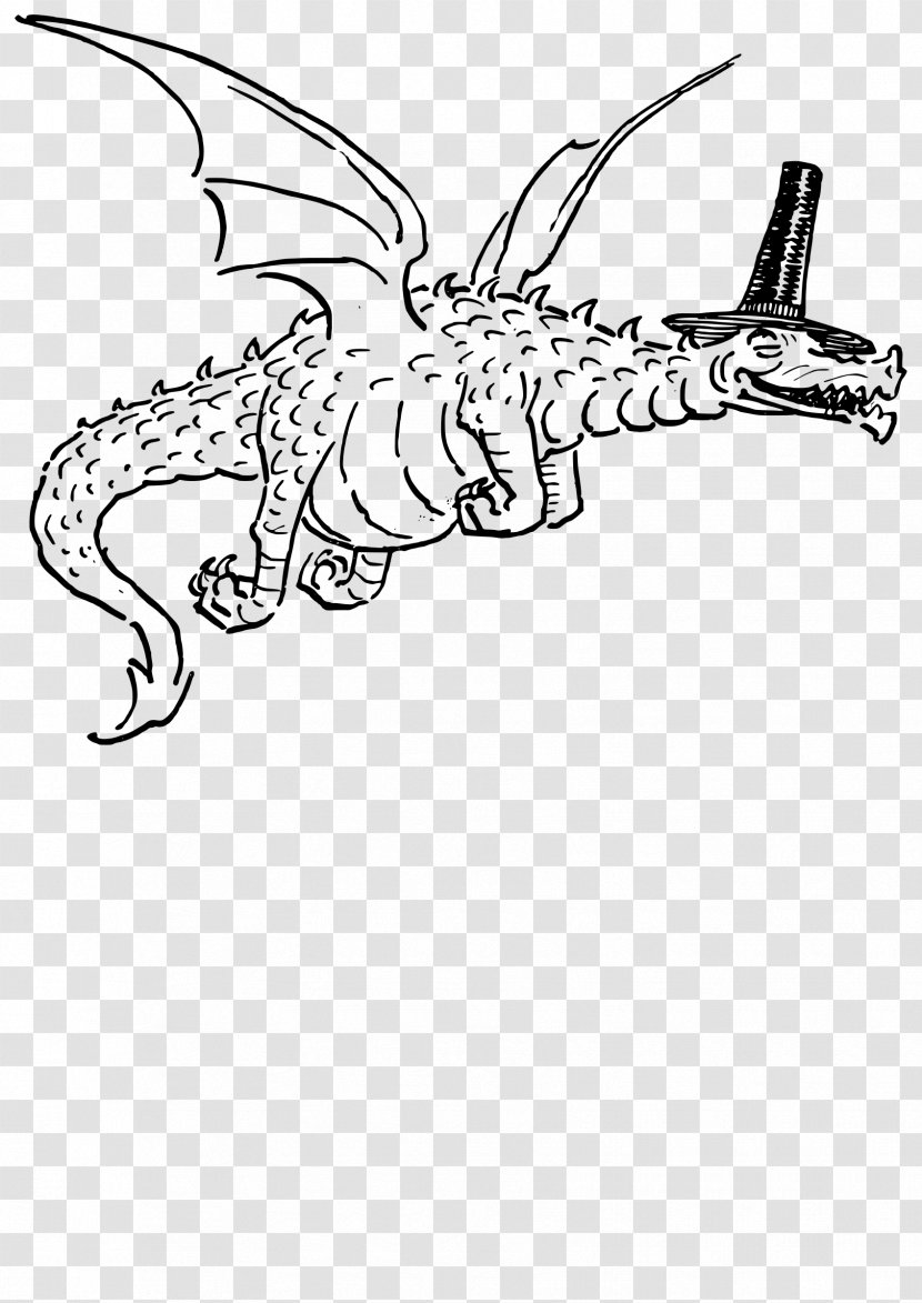 Welsh Dragon Chinese Clip Art - Monochrome - Fly Transparent PNG
