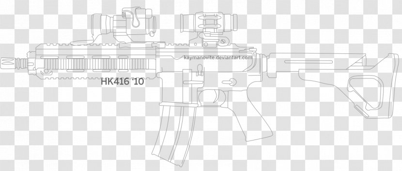 /m/02csf Gun Barrel Firearm Line Art Design - Hk416 Transparent PNG