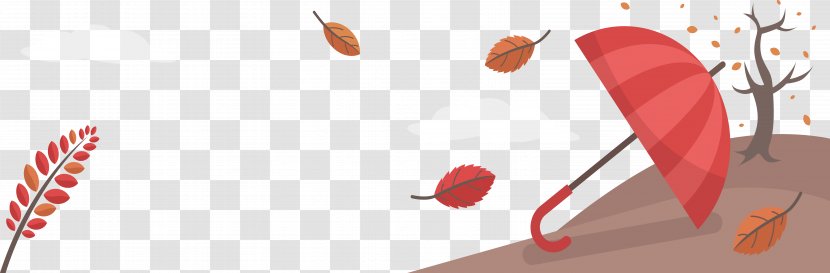 Autumn Banner Download - Deciduous - Red Umbrella In Transparent PNG