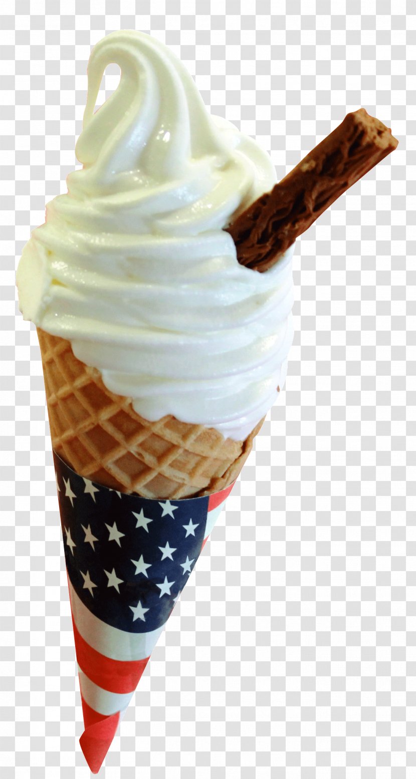 Sundae Ice Cream Cones Waffle Gelato - Flag Of The United States Transparent PNG