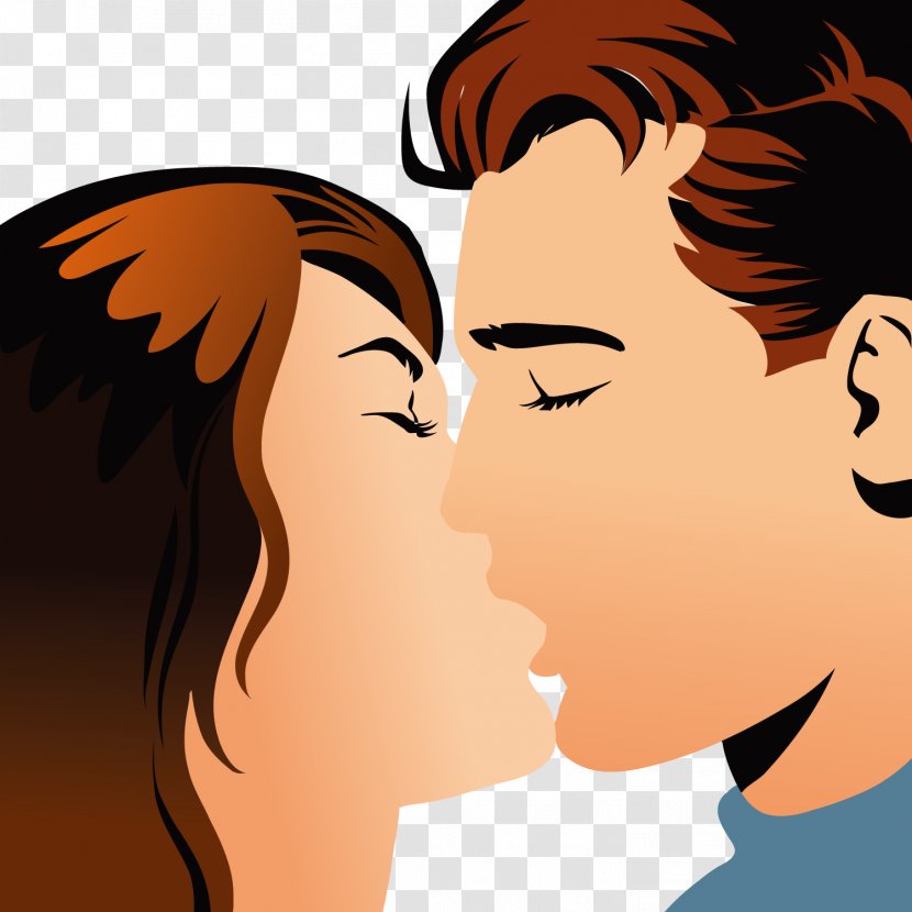 Kiss Passion Royalty-free Illustration - Cartoon - Walled Men And Women Transparent PNG