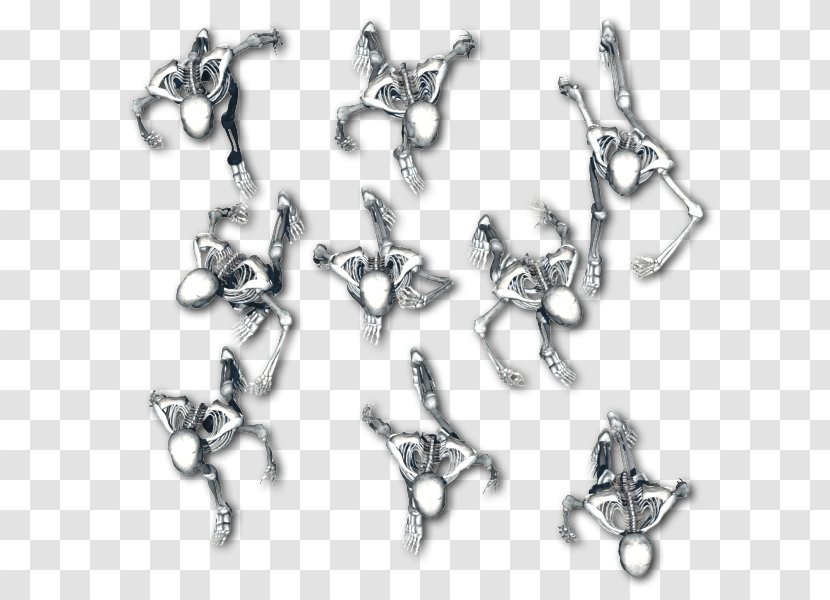 Human Skeleton Earring Body Silver - War Horse Transparent PNG