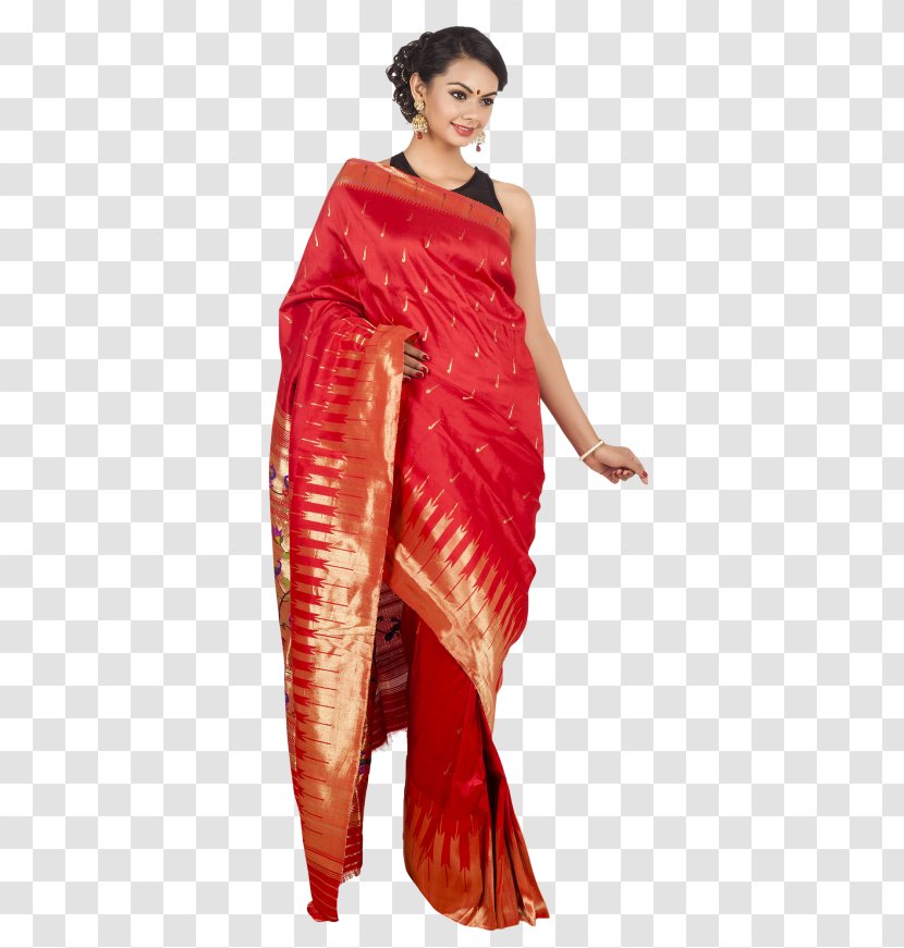 Wedding Sari Georgette - Silk - Fashion Model Transparent PNG