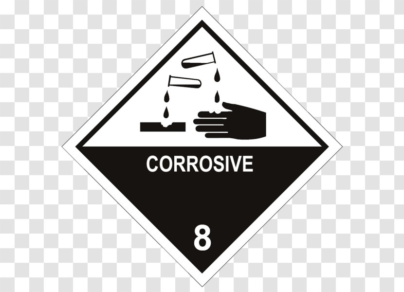 Paper HAZMAT Class 8 Corrosive Substances Dangerous Goods Label - Placard - Fireworks Material Transparent PNG